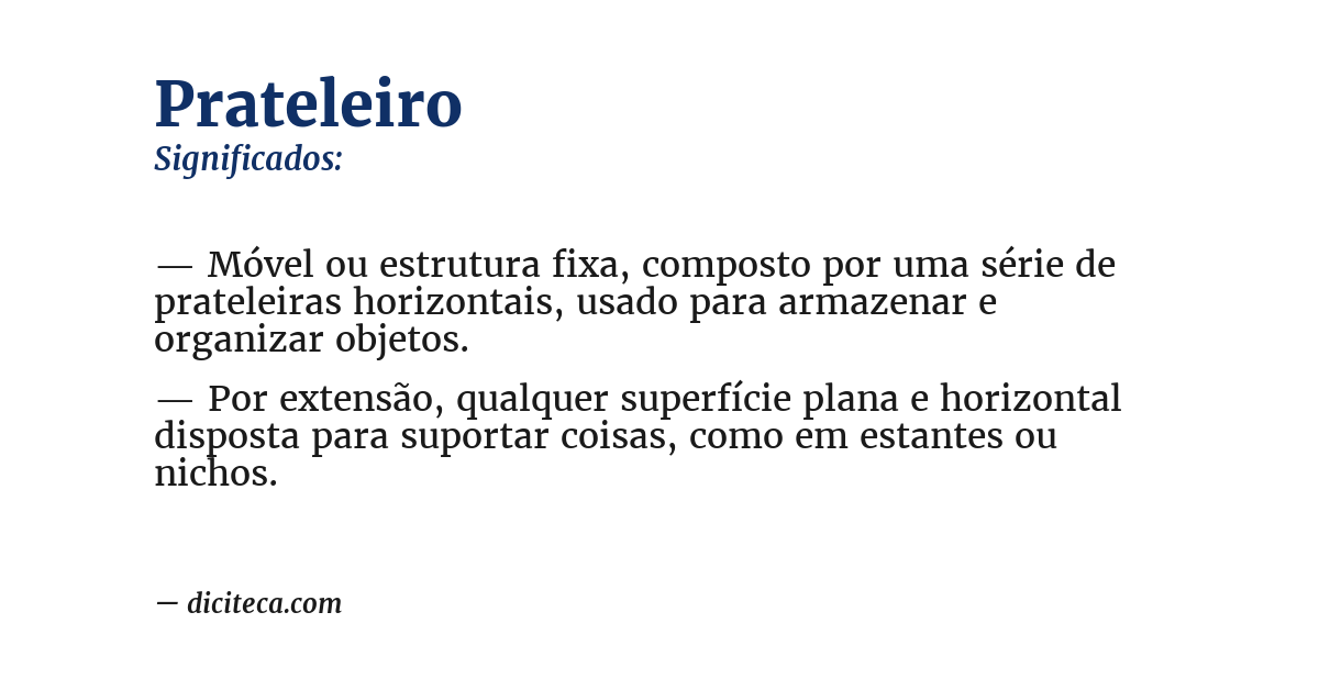 Significado de prateleiro