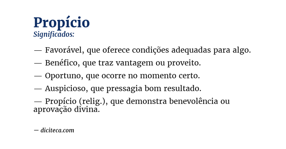 Significado de propício
