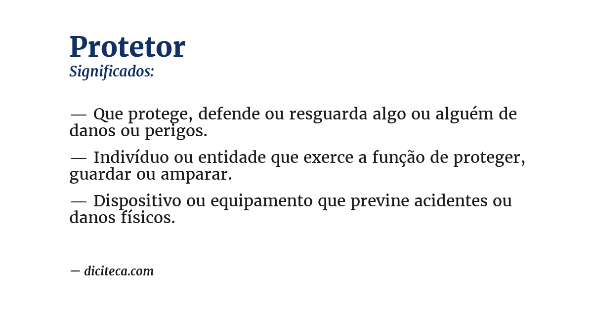 Significado de protetor