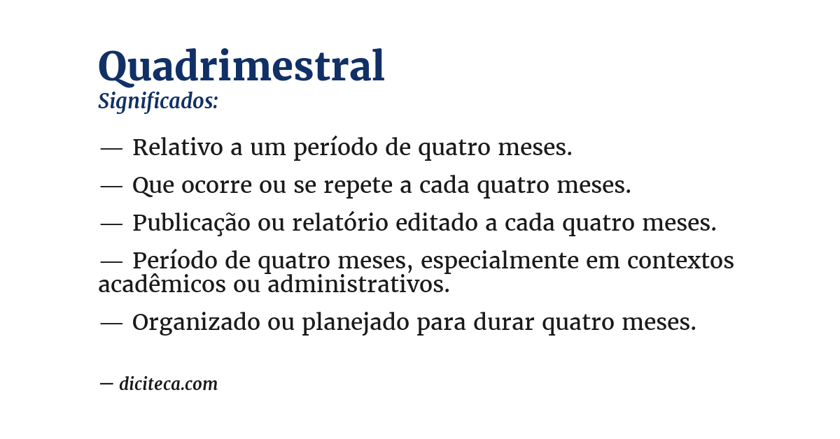 Significado de quadrimestral