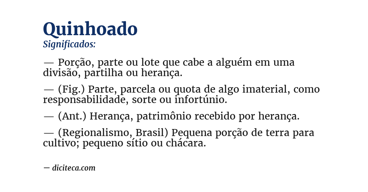 Significado de quinhoado