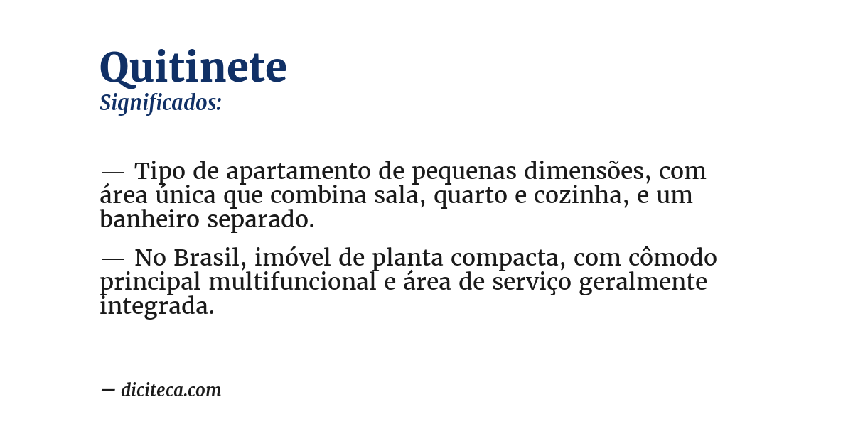 Significado de quitinete