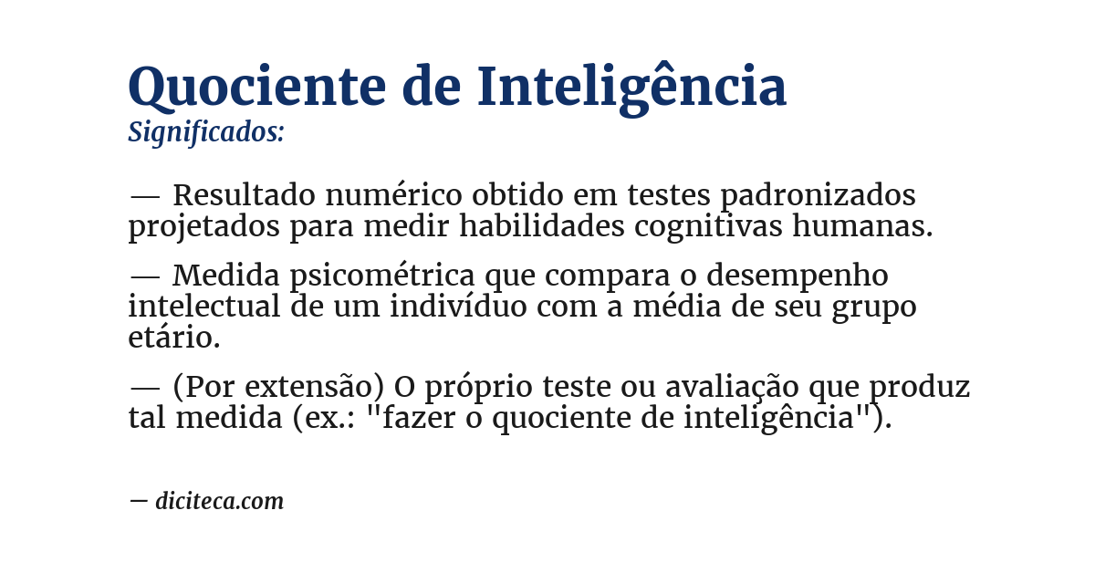 Significado de quociente de inteligência