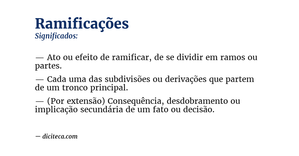 Significado de ramificações