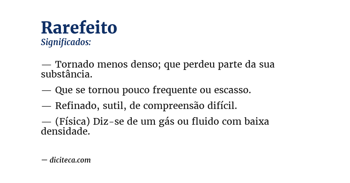 Significado de rarefeito