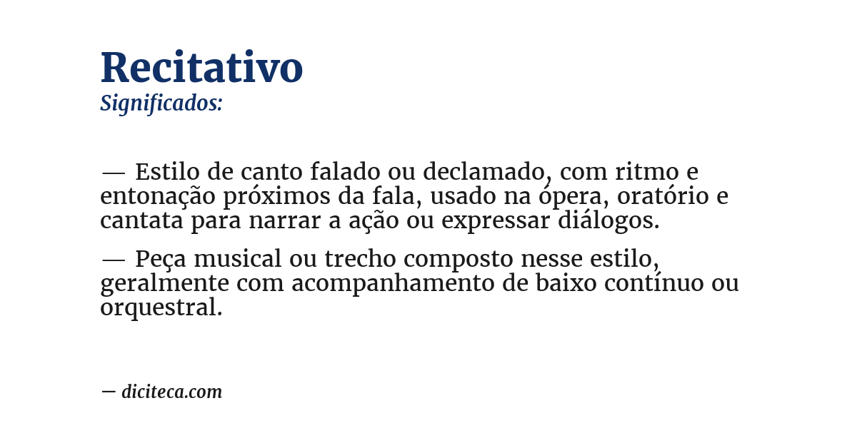Significado de recitativo