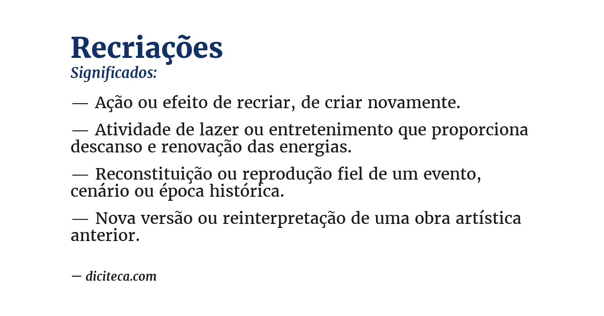 Significado de recriações