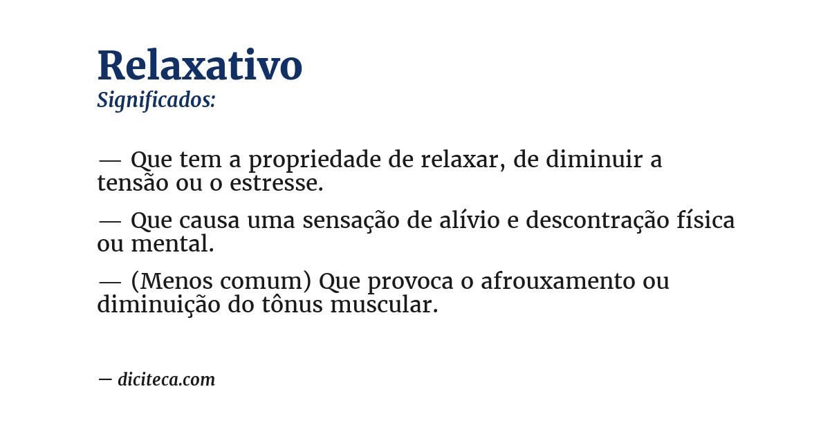 Significado de relaxativo