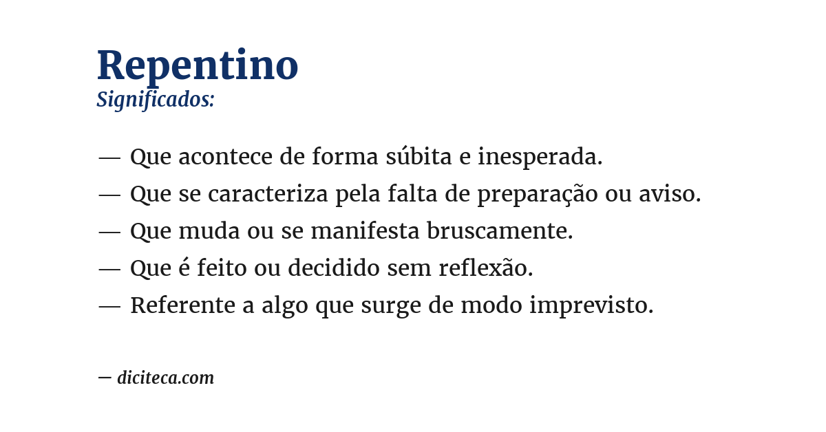 Significado de repentino