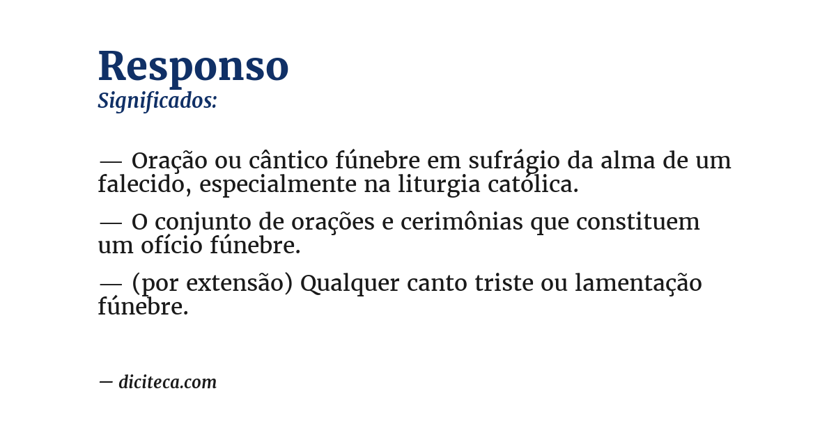 Significado de responso