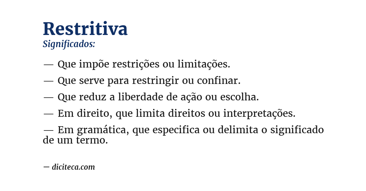 Significado de restritiva