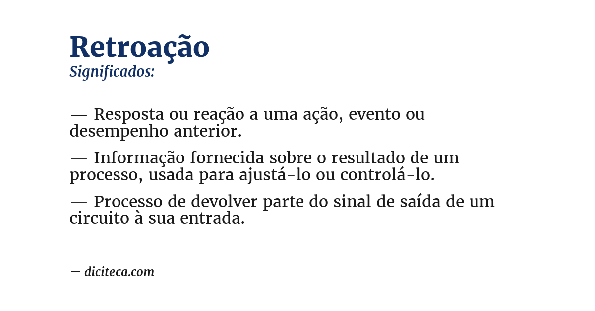 Significado de retroação