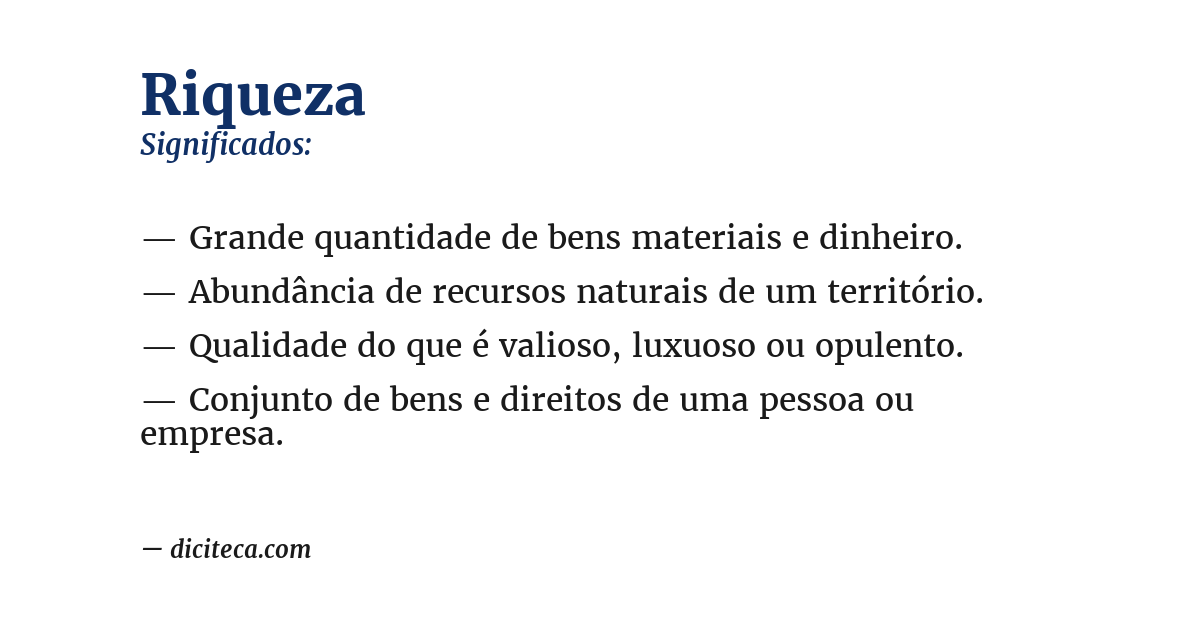 Significado de riqueza