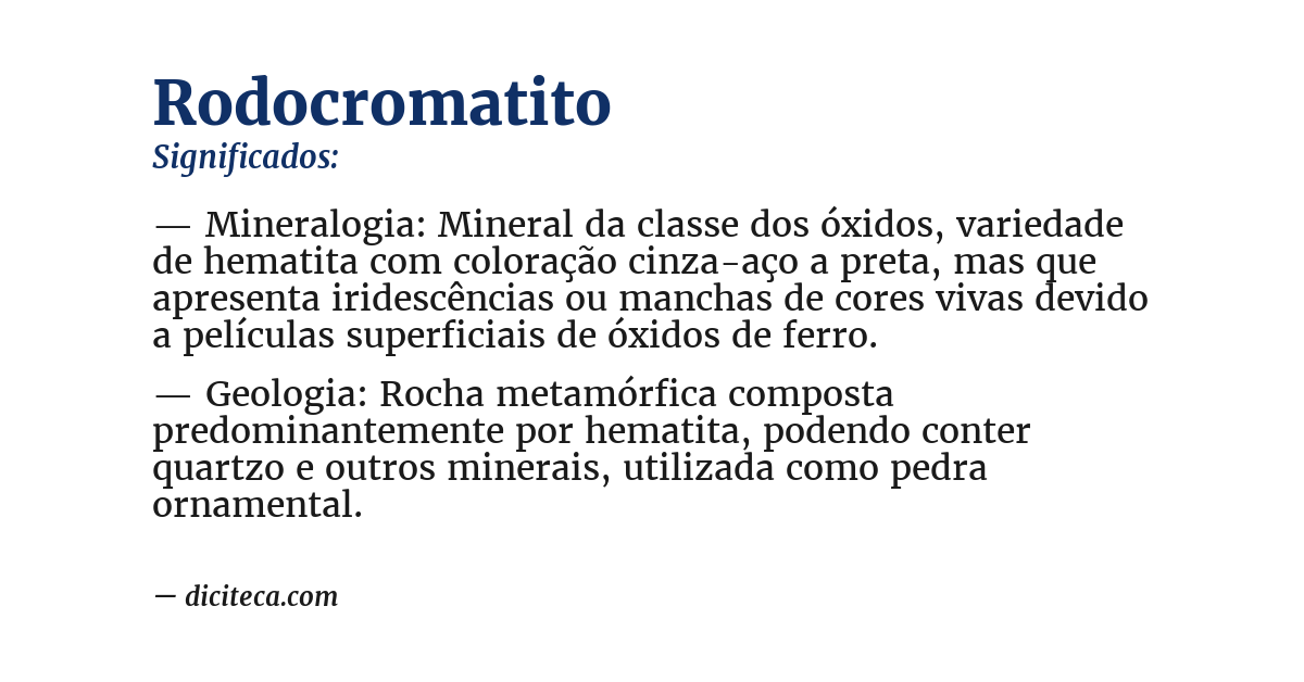 Significado de rodocromatito