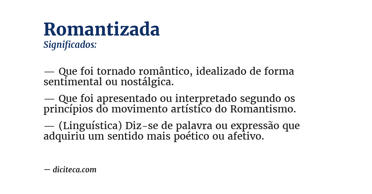 Significado de romantizada
