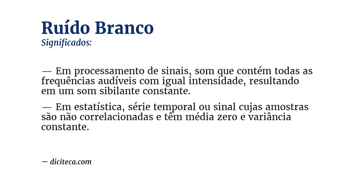 Significado de ruído branco