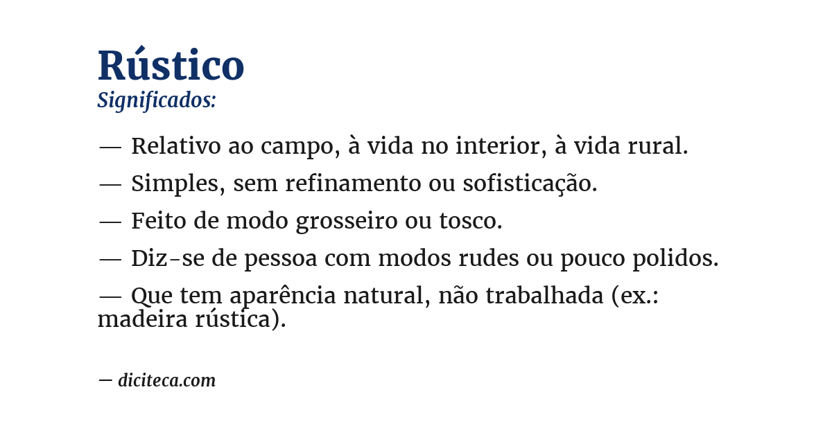 Significado de rústico