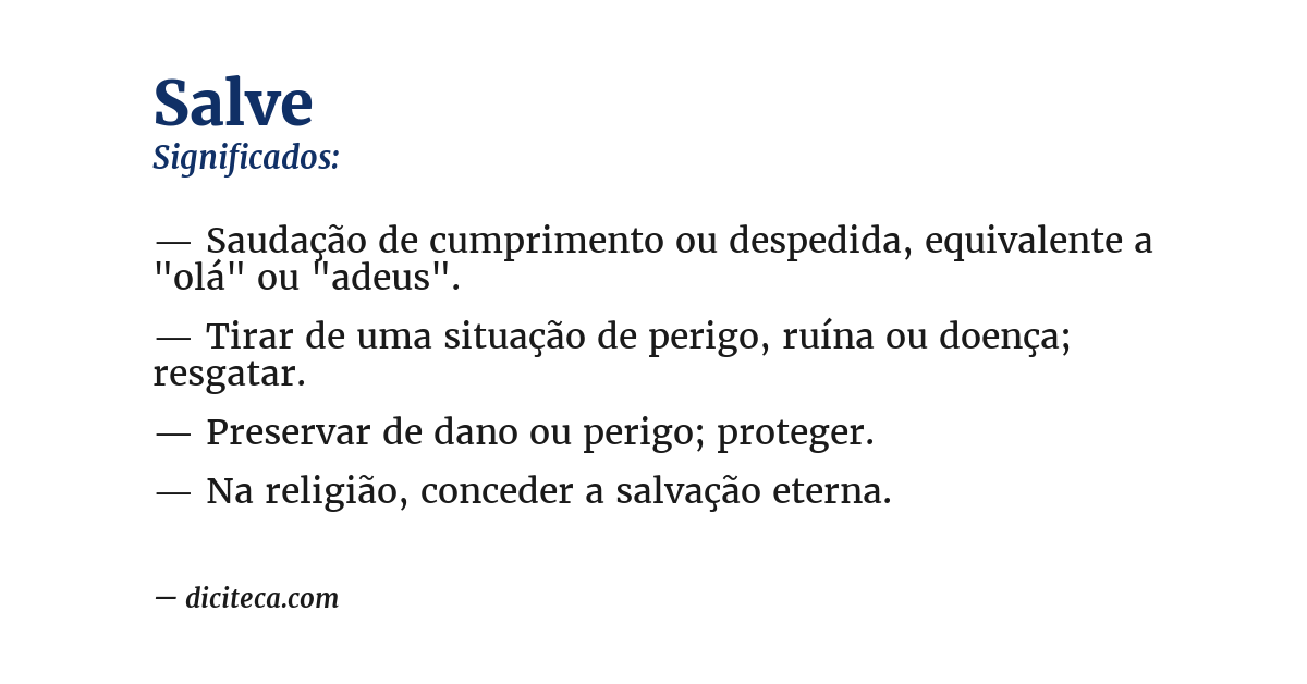 Significado de salve