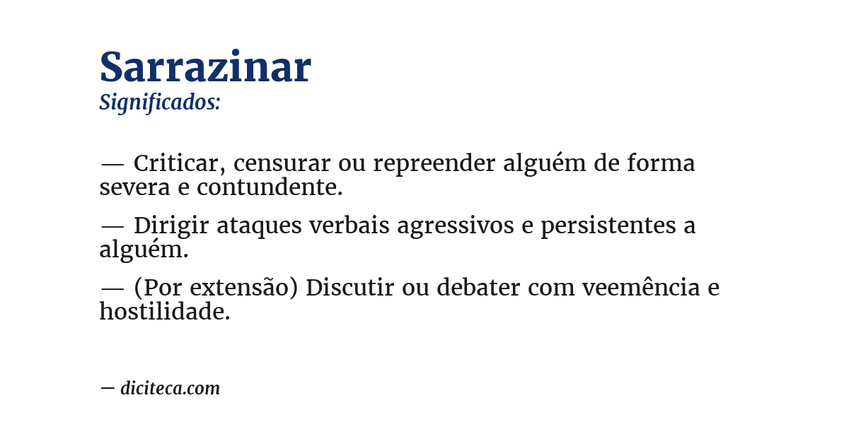 Significado de sarrazinar