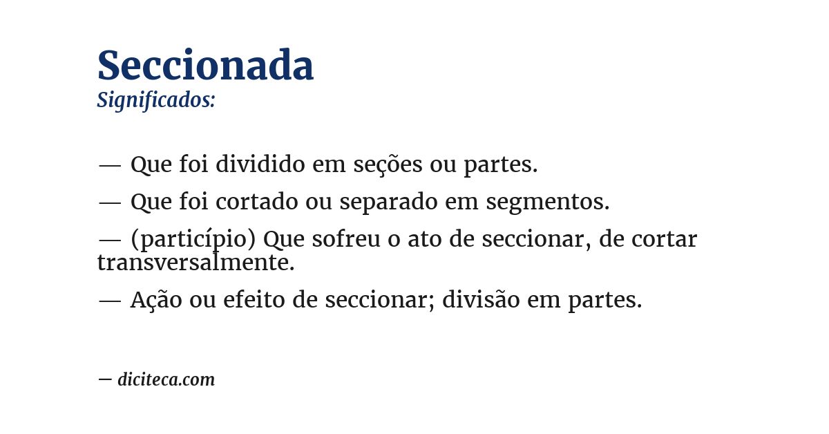Significado de seccionada