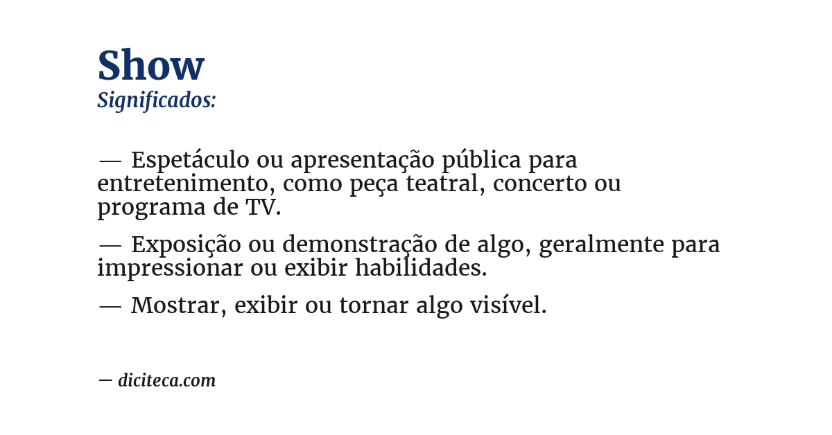 Significado de show