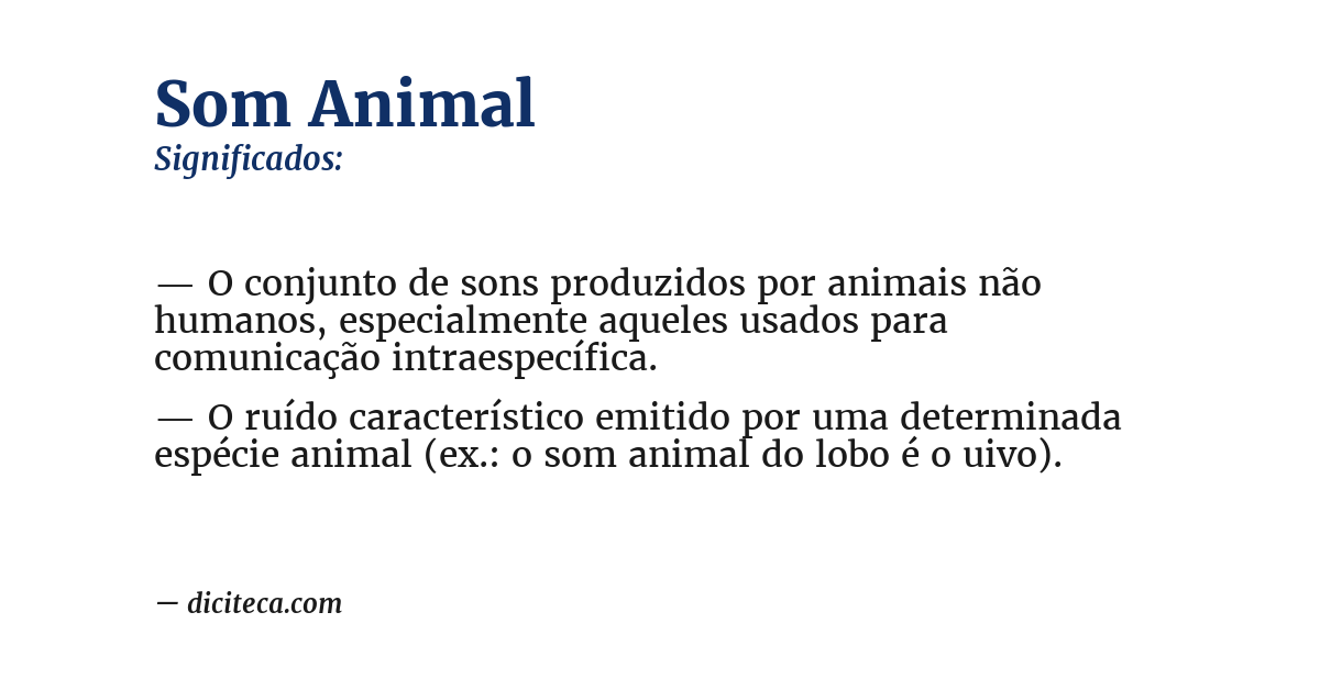 Significado de som animal