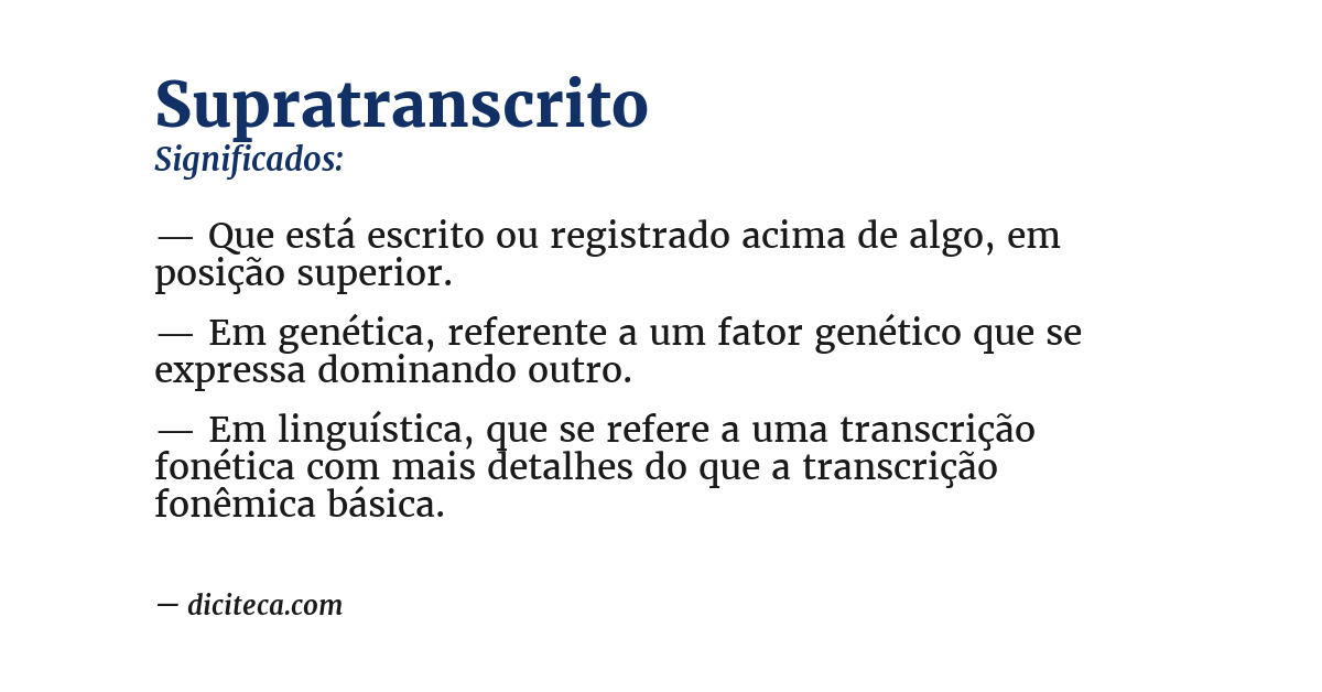 Significado de supratranscrito