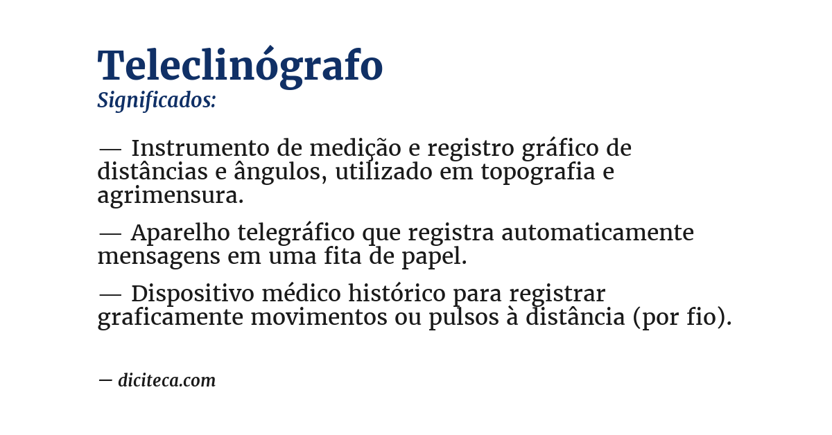 Significado de teleclinógrafo