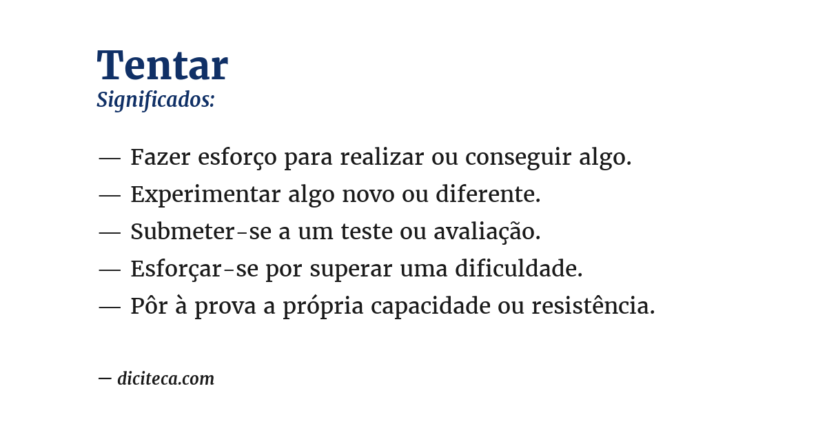 Significado de tentar