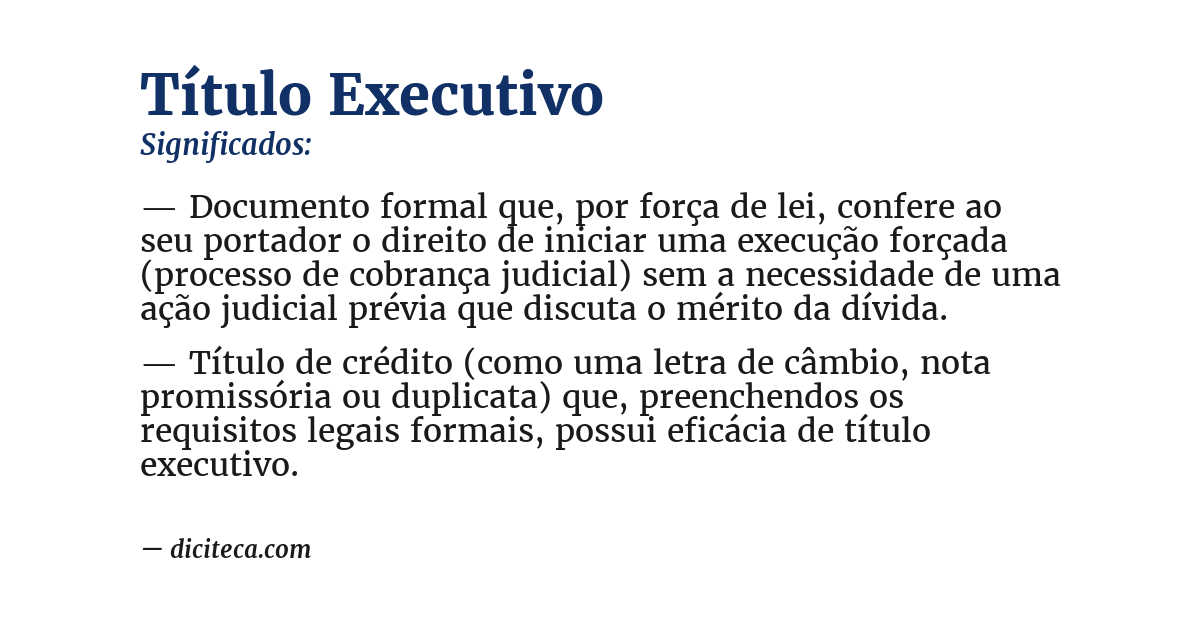 Significado de título executivo