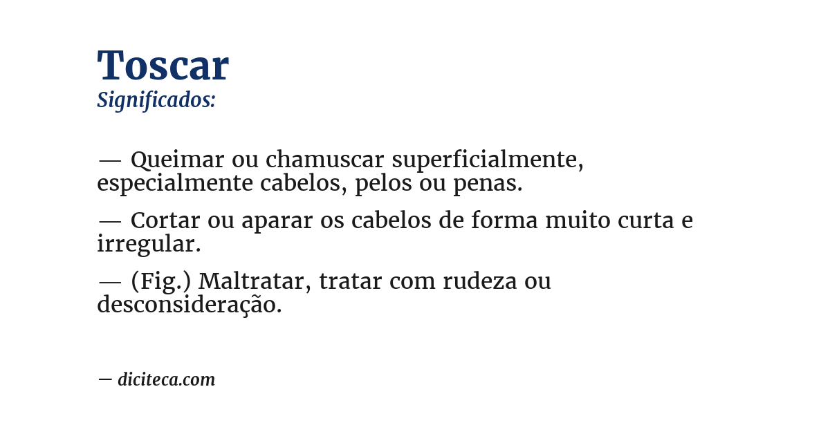 Significado de toscar