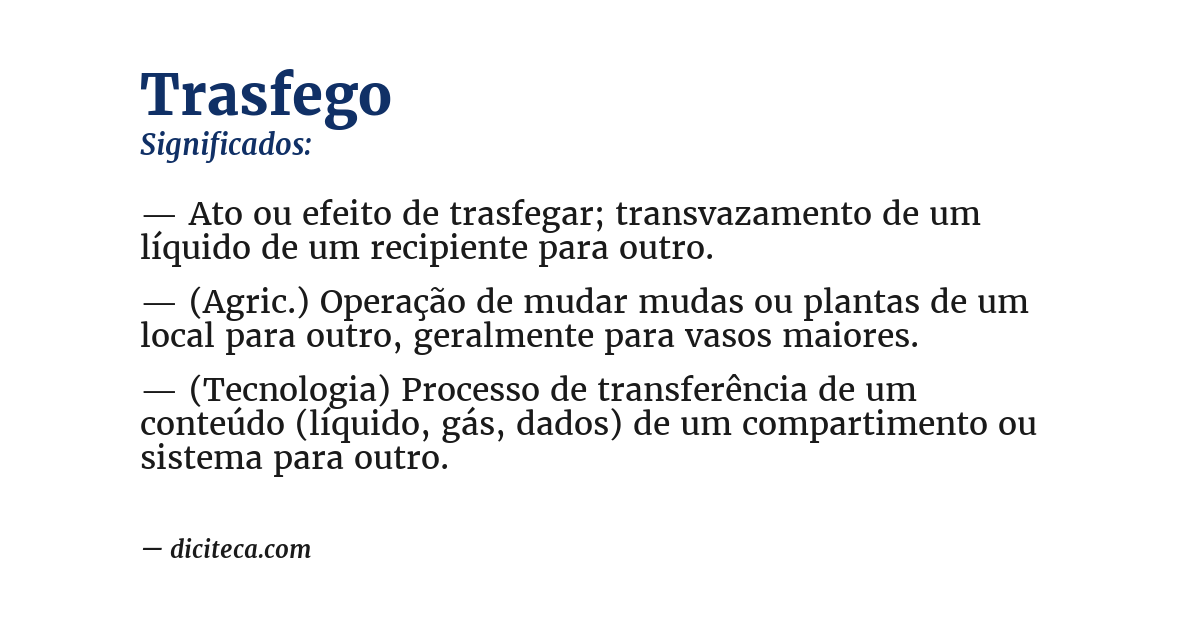 Significado de trasfego