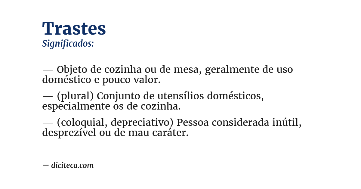 Significado de trastes