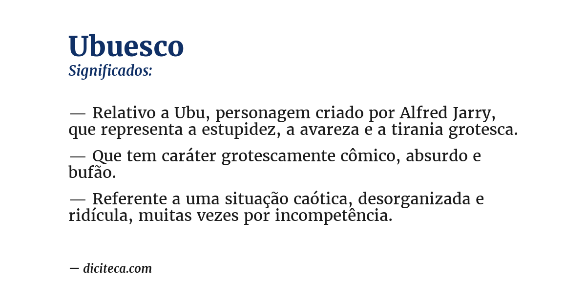 Significado de ubuesco