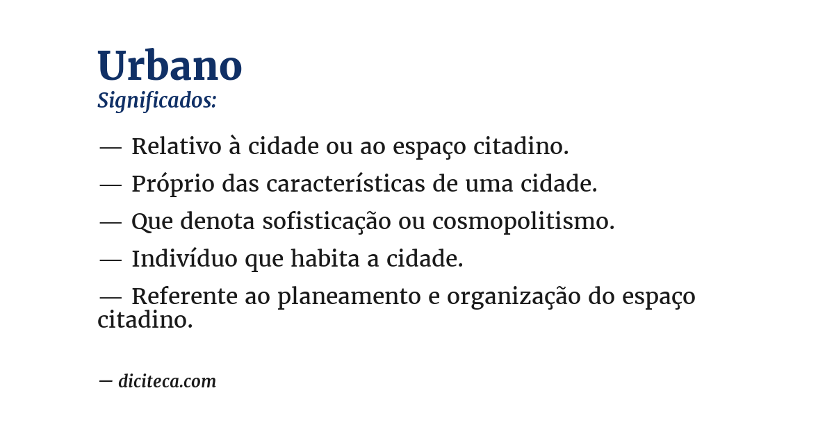 Significado de urbano