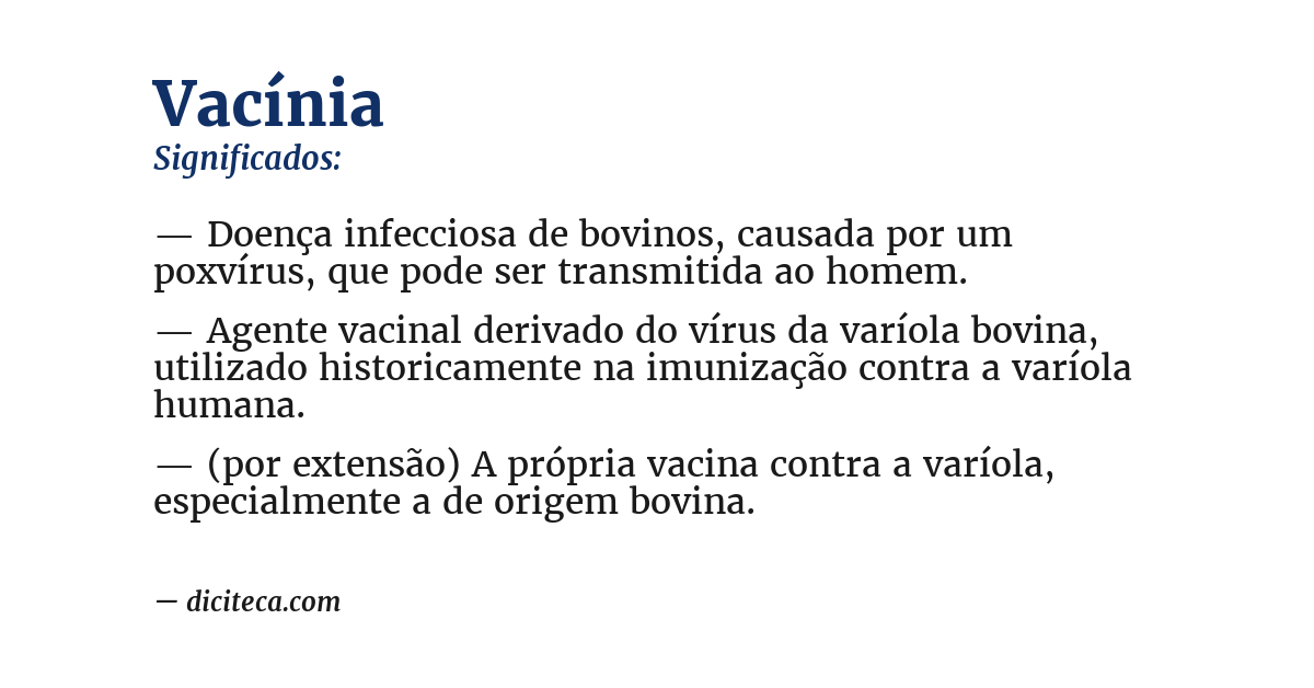 Significado de vacínia