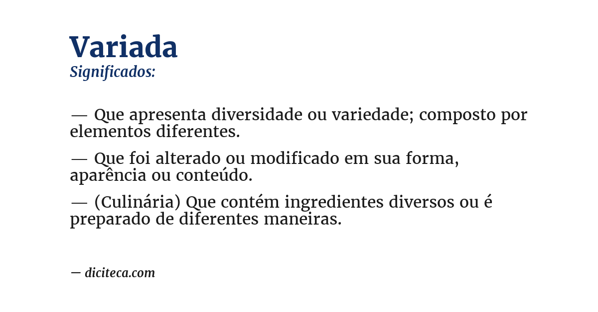 Significado de variada