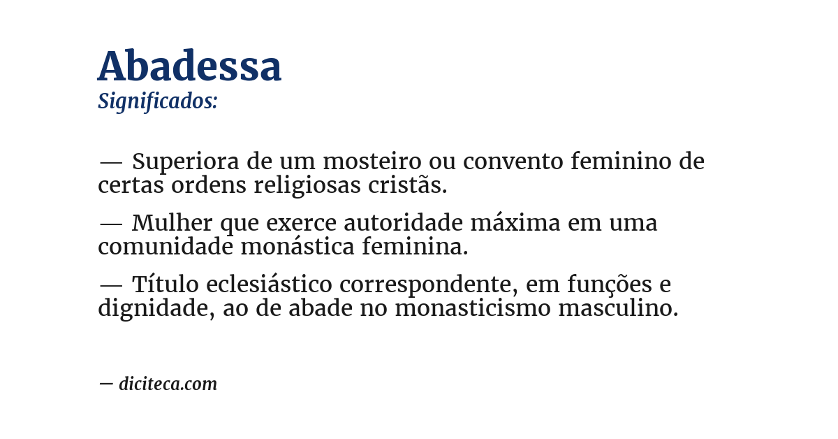 Significado de abadessa