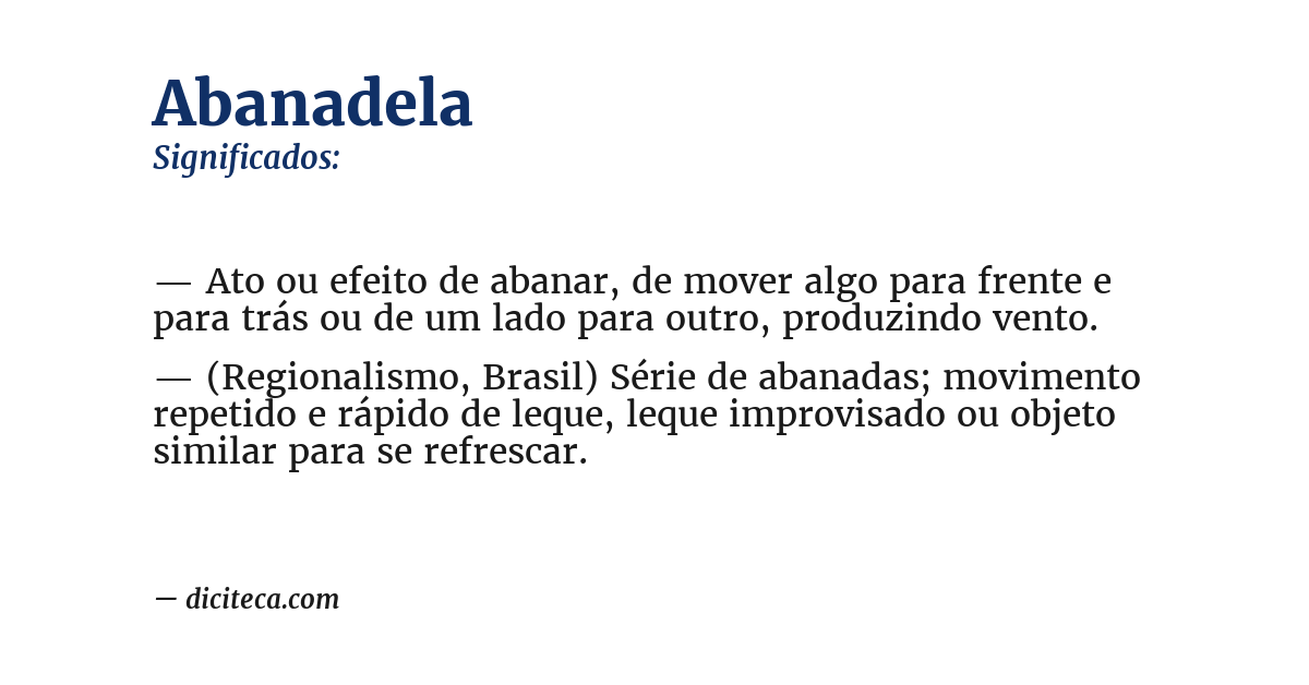 Significado de abanadela