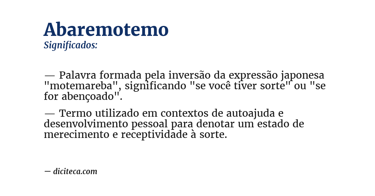 Significado de abaremotemo