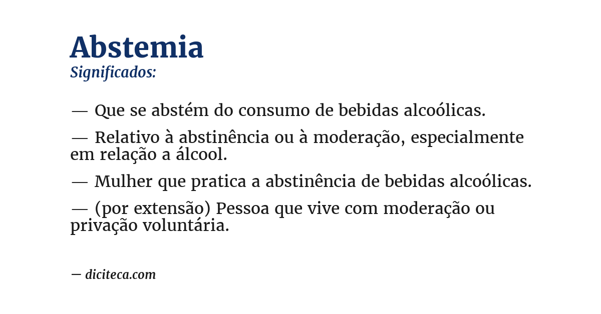 Significado de abstemia
