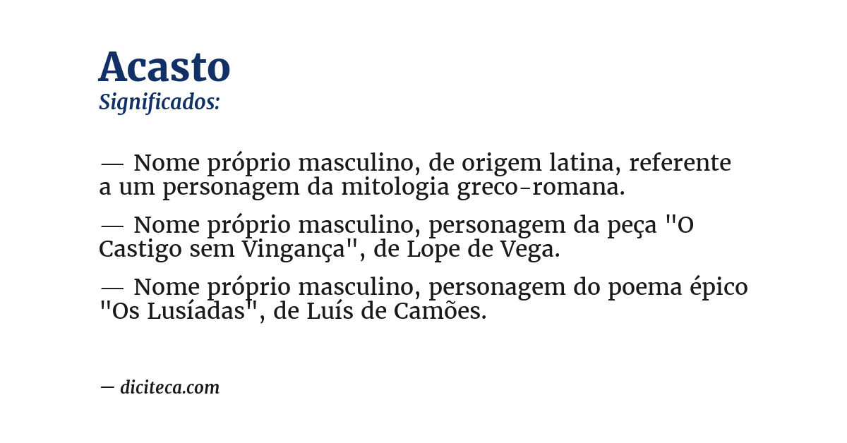 Significado de acasto
