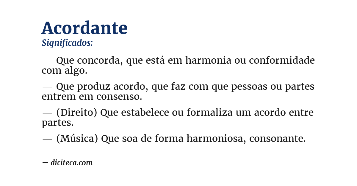 Significado de acordante