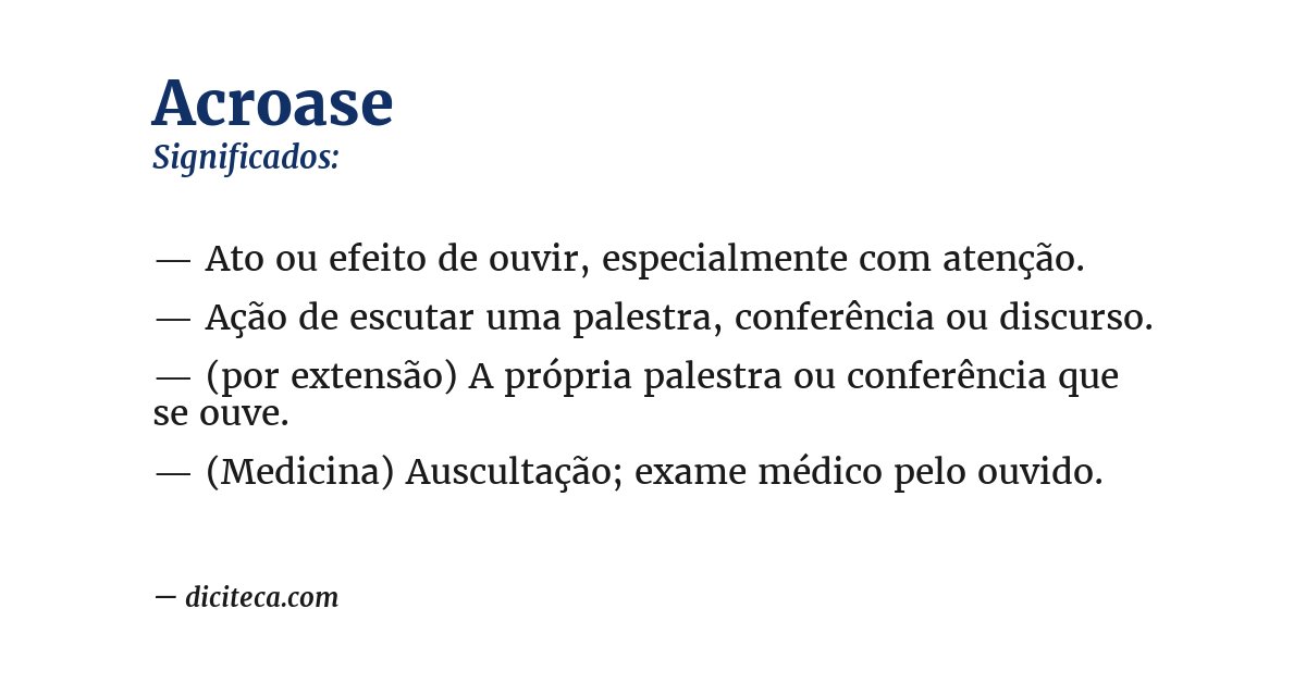 Significado de acroase