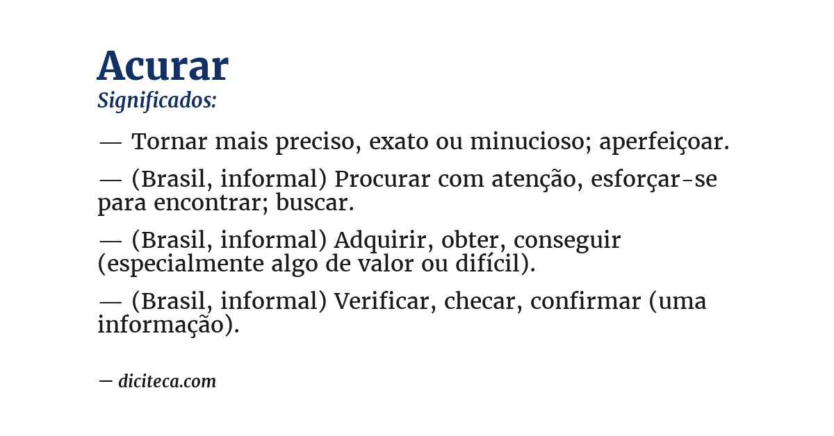 Significado de acurar