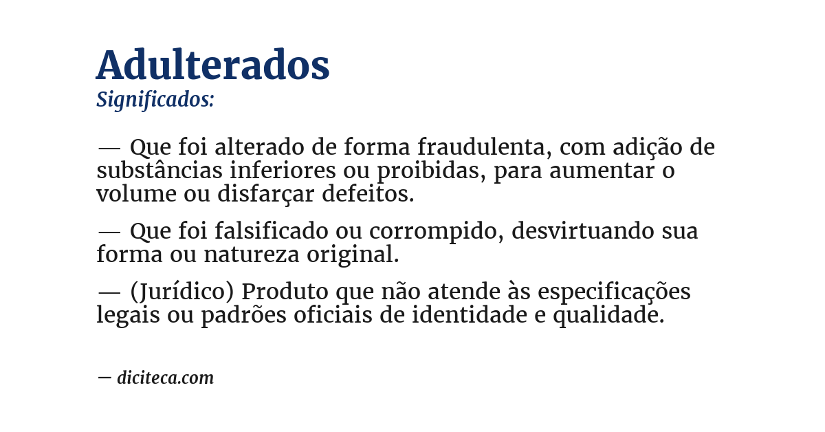 Significado de adulterados