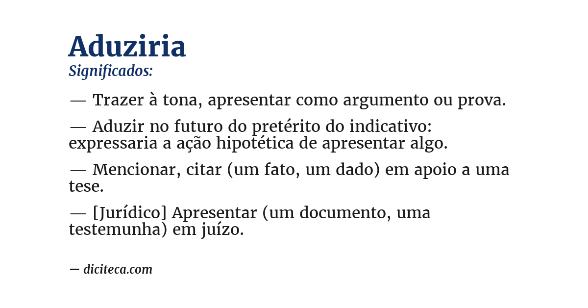 Significado de aduziria