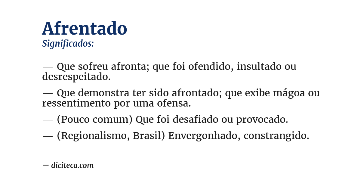 Significado de afrentado