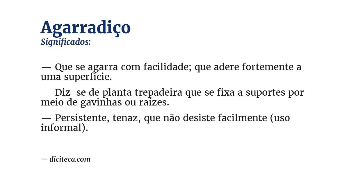 Significado de agarradiço
