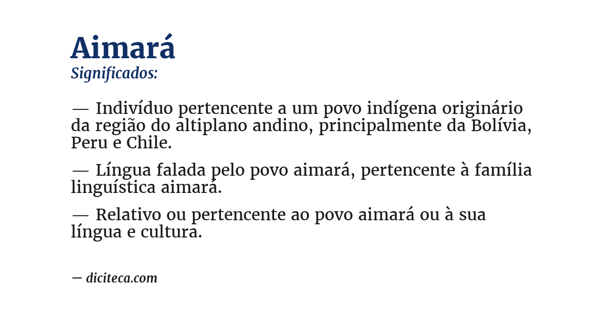 Significado de aimará